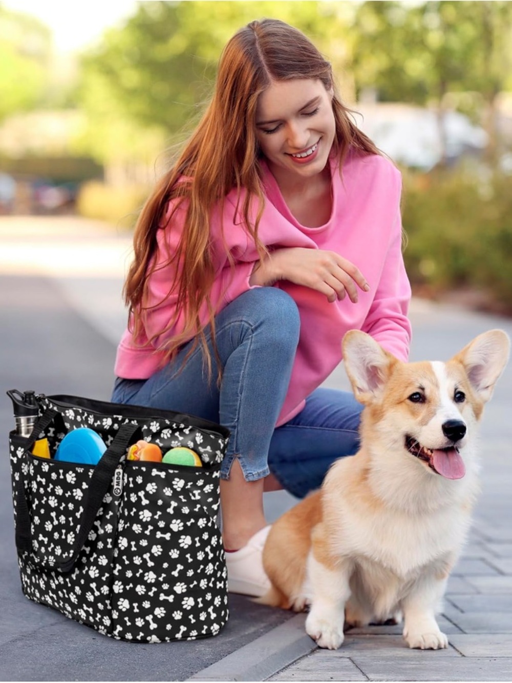 Mobile Dog Gear Travelware Dogssentials Tote Food Carrier & Clear Zip Wristlet